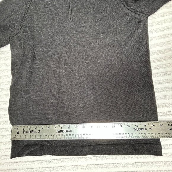 Horny Toad Mens Wool 1/4 Zip Mock Pullover Sweater Size Large Gray Lightweight - Picture 8 of 8